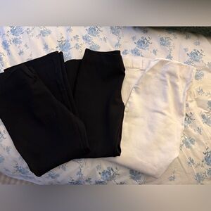 Women’s Ann Mashburn Faye flare cropped pant bundle of 3 white and black sz XS S